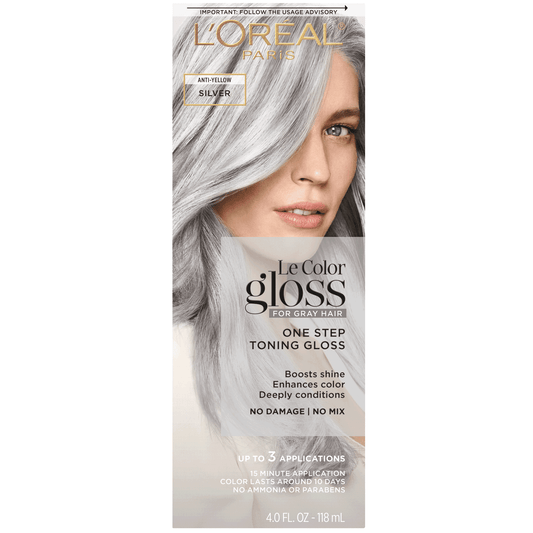 L'Oreal Paris Le Color Gloss One Step Toning Gloss Hair Color, Silver, 4 fl oz