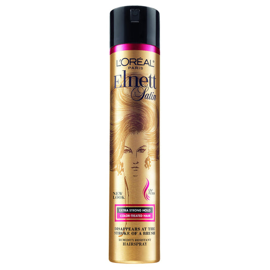 L'Oreal Paris Elnett Satin Extra Strong Hold Hairspray for Color Treated Hair, 11 oz